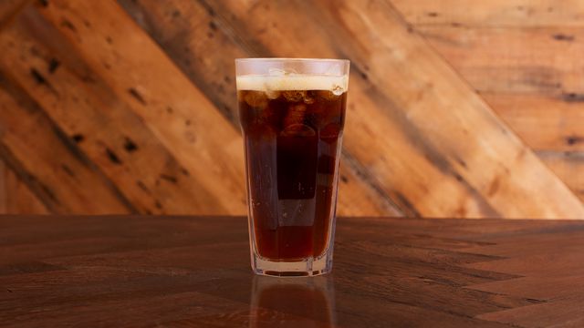 A glass of Coke Zero