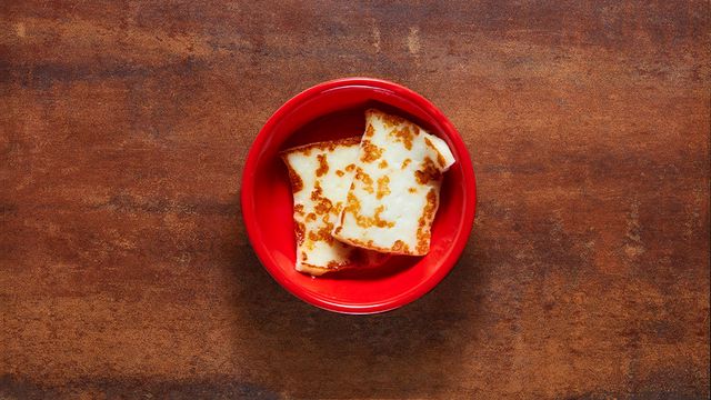 Slices of Grilled Halloumi Cheese