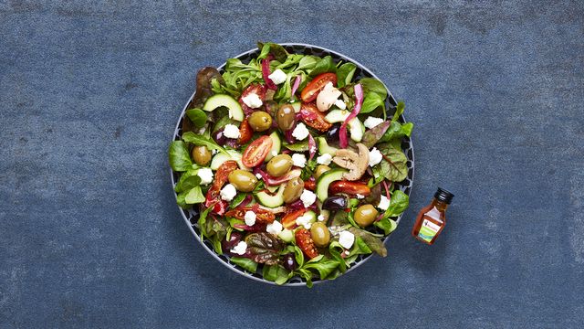 A Mediterranean Salad in a bowl