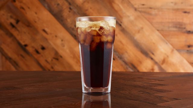 A glass of Dr Pepper Zero